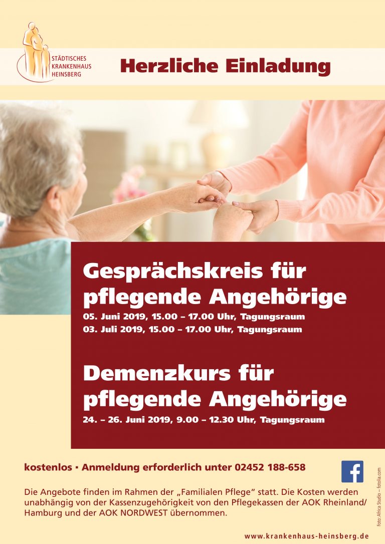 Demenzkurs für pflegende Angehörige Krankenhaus Heinsberg
